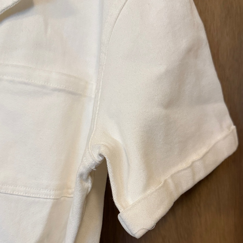Skies Are Blue White Denim Romper with Belt Short Sleeve XL - Picture 4 of 7